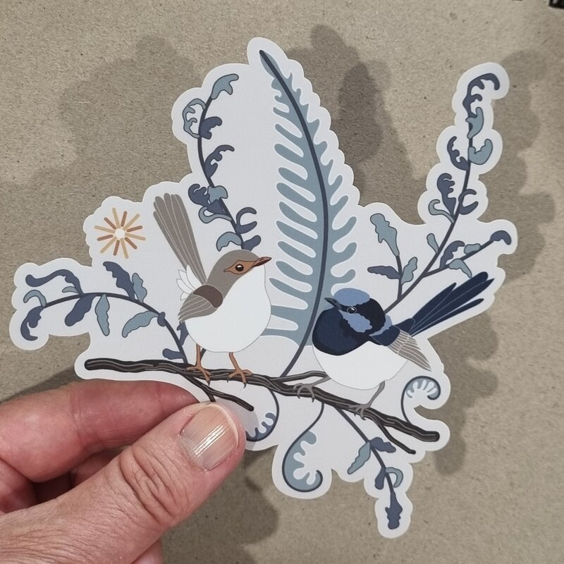 Add a bit of natural charm to your world with this fairy wren sticker. Crafted from high-quality vinyl with a weatherproof, scratch-resistant finish, it’s perfect for both indoor and outdoor use. Stick it to your laptop, journal, toolbox, or drink bottle—this durable little sticker will hold strong while showing off your love of nature and beautifully detailed design.