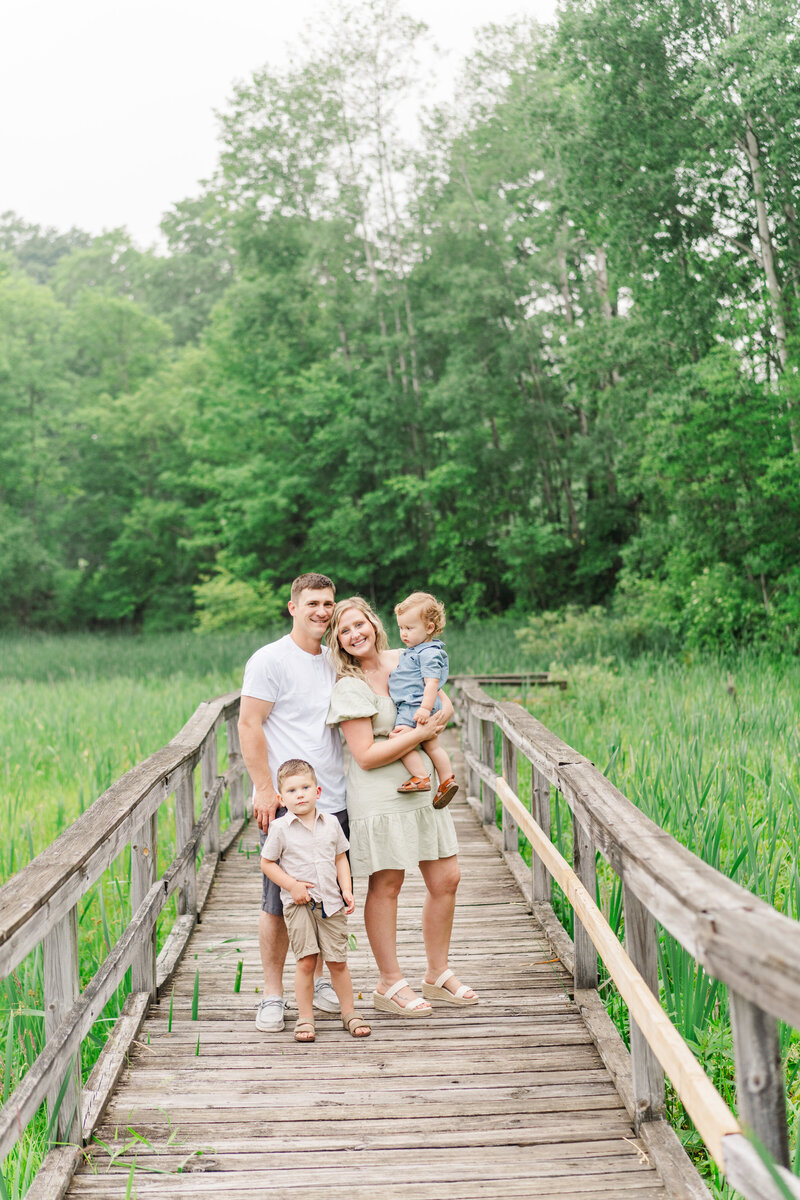 Family photos in a field of Harbor Springs,MI.