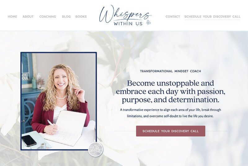 Custom website design for Mindset coach website