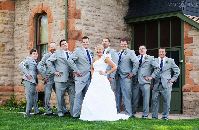 Sassy wedding photos at the back of the Avery House in Fort Collins