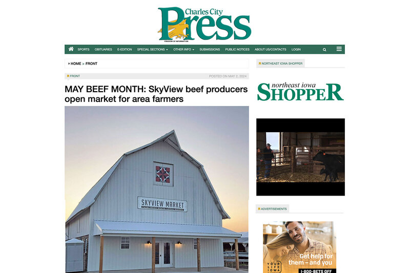 Charles City Press: SkyView Beef producers open market for area farmer