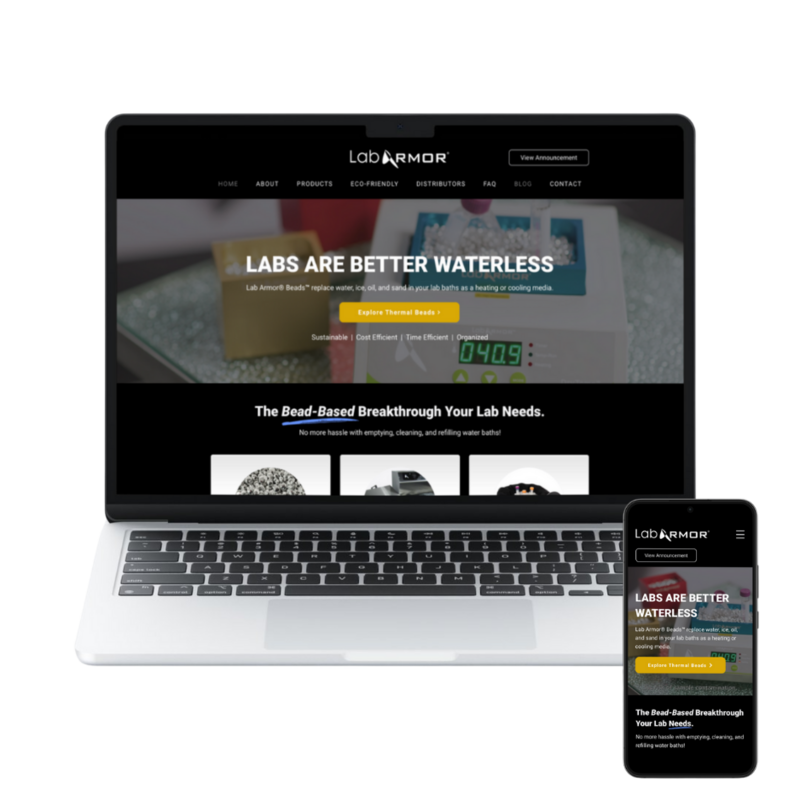 Custom Wix website for a manufacturing business, designed by Helia Studios