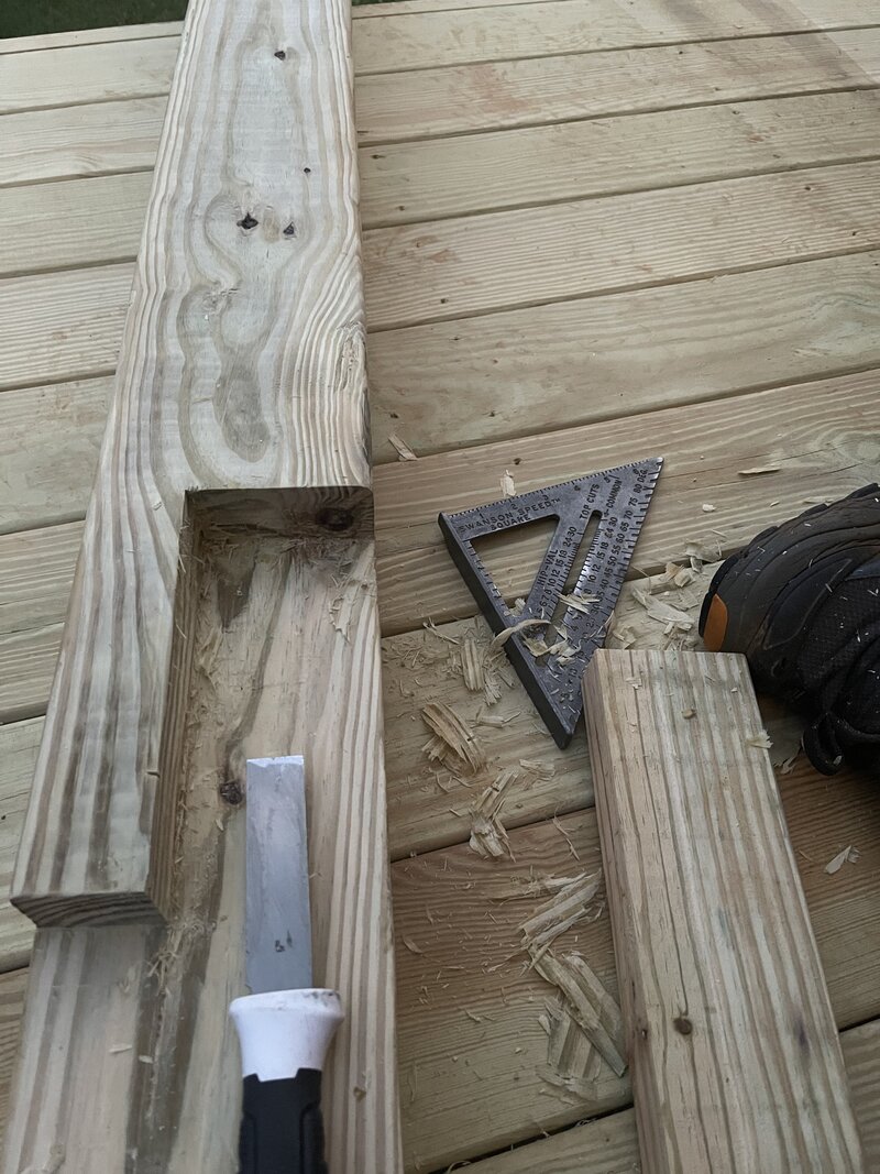 Man using a saw to cut through wood
