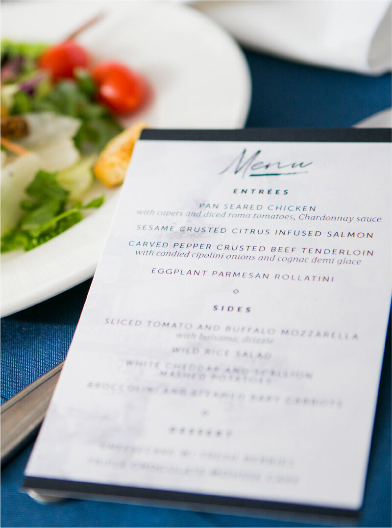 Employee Recognition Dinner Menu Design