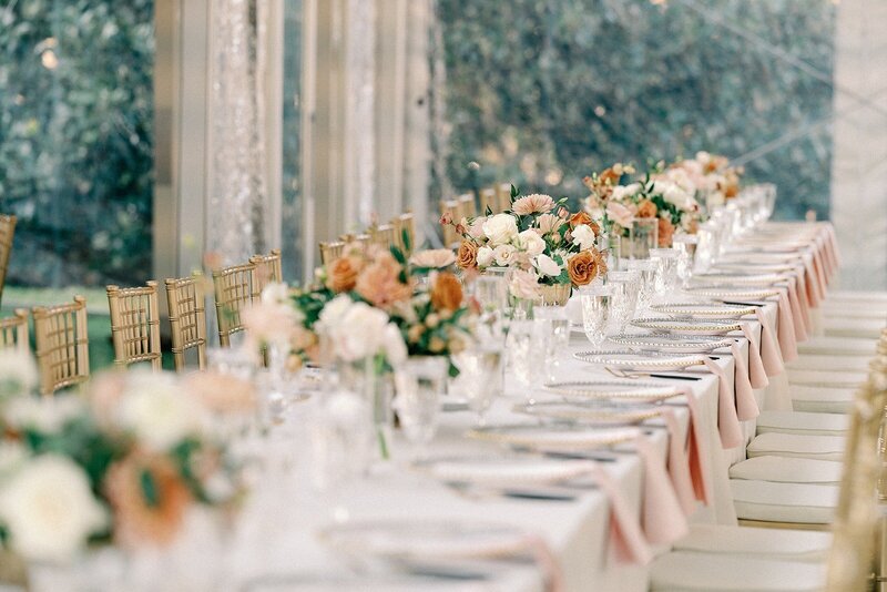 Table setting at winter wedding at Woodbine Mansion planned by Bianca Nichole and Co