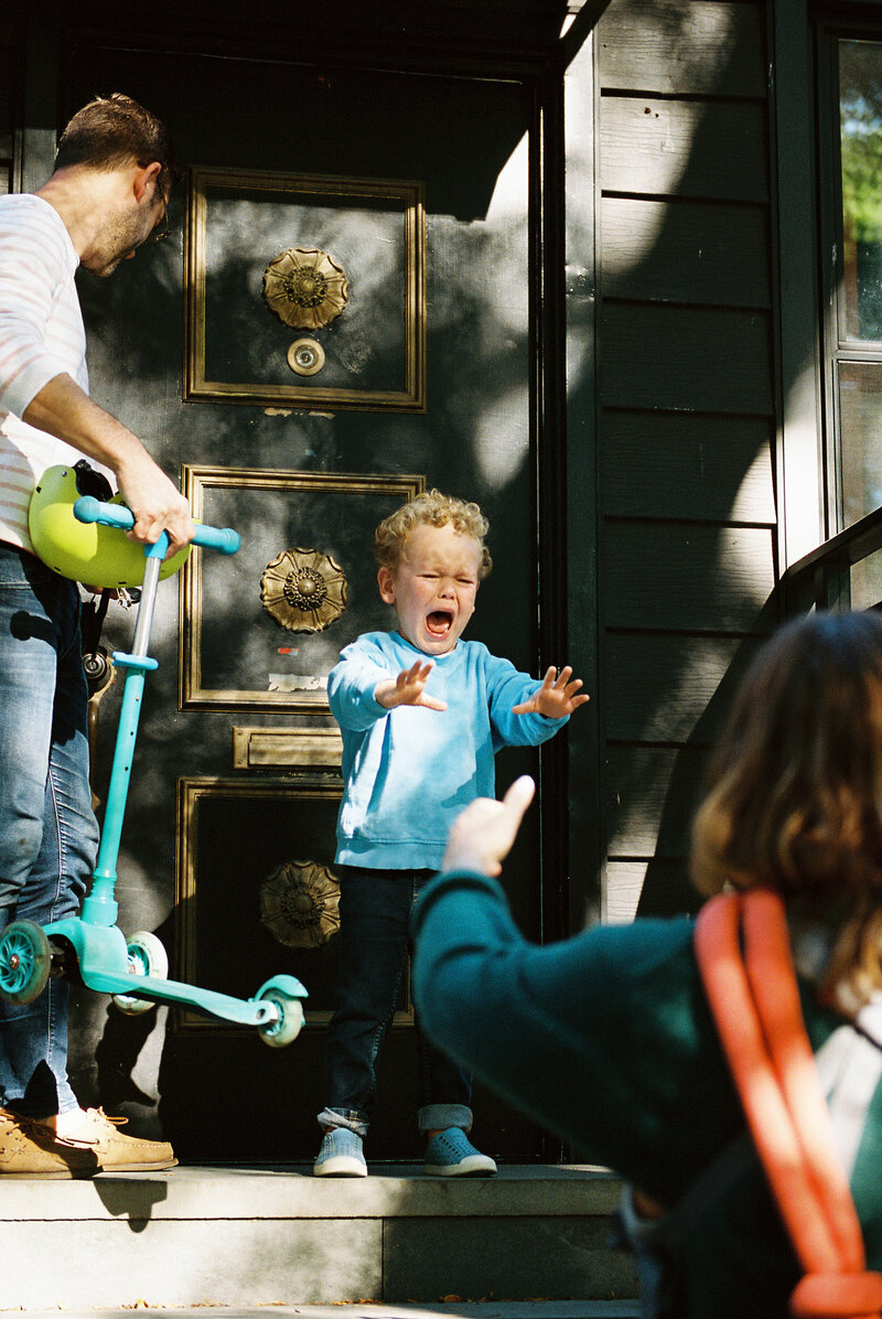 Film photo of a family illustrating Suzy Brown’s posing techniques.