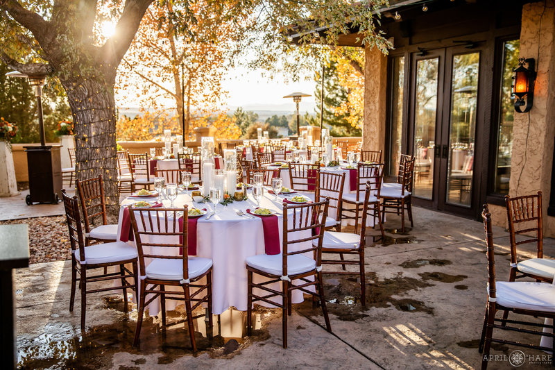 Villa Parker Outdoor Terrace at a Fall Wedding in Colorado