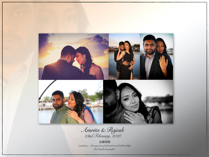 Sample of wedding collage with pictures  in four block collage.. By Ross Photography TT.