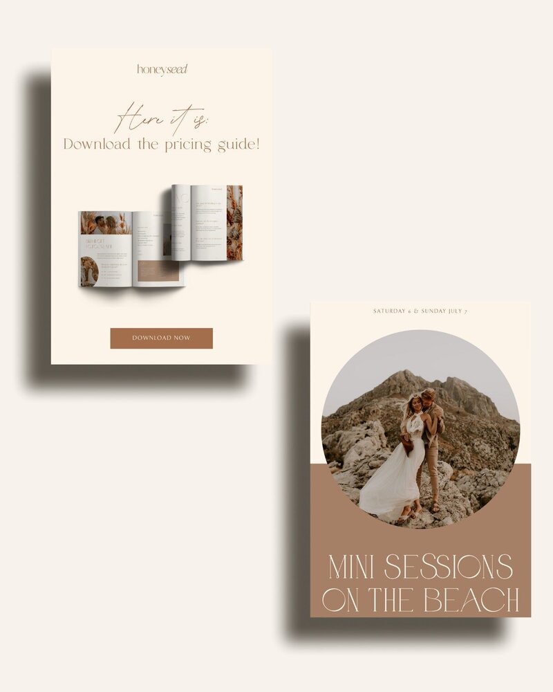 Boho Flodesk email templates for photographers Honey Seed 5