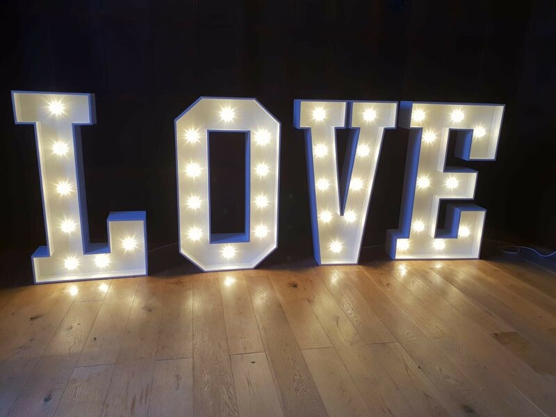 4ft white love letters