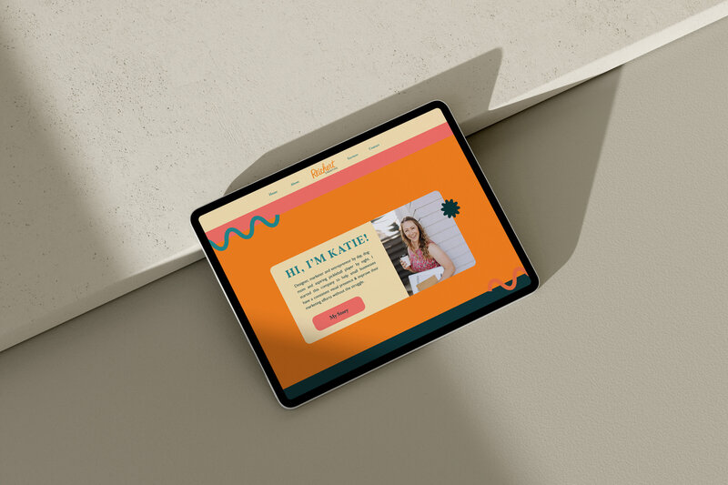 Mockups of Reichert Creative’s custom website design, featuring retro-inspired branding, clear site navigation, and conversion-focused lead generation elements.