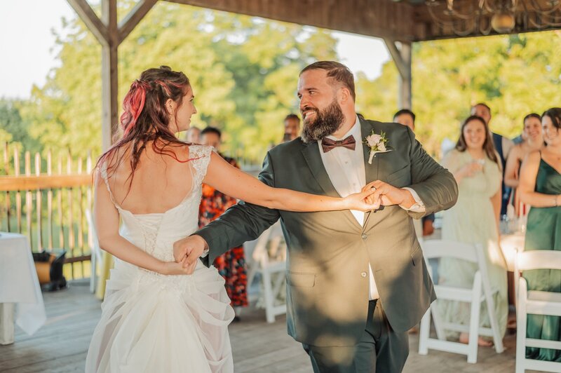 Bride and groom dancing in their wedding