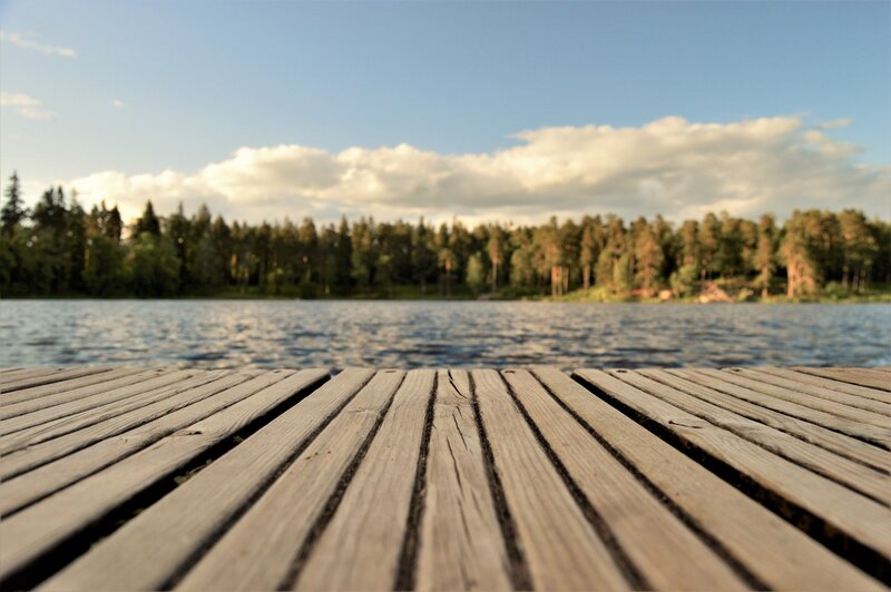 Wood Deck overlooking lake