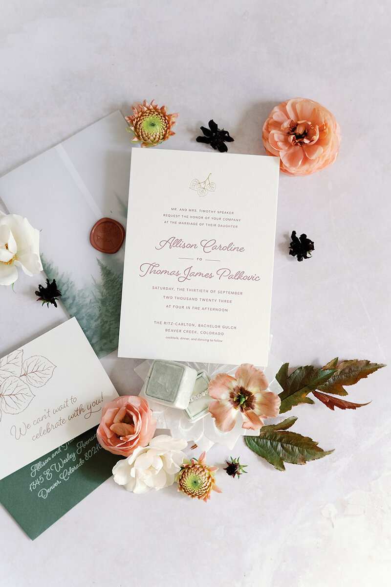 Aspen Leaves Wedding invitations