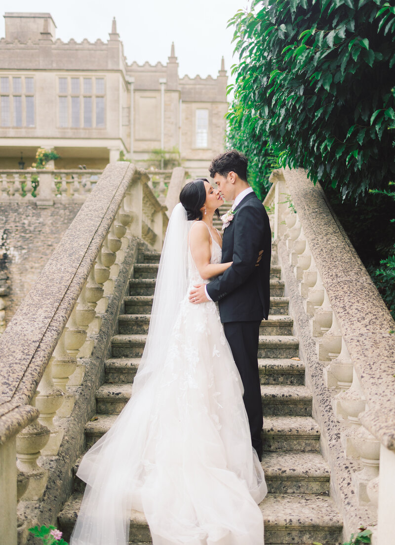 Couple standing at euridge manor in England