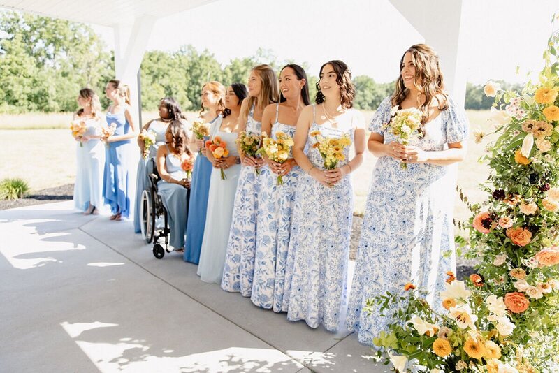 Bridal party at spring wedding venue in Pennsylvania