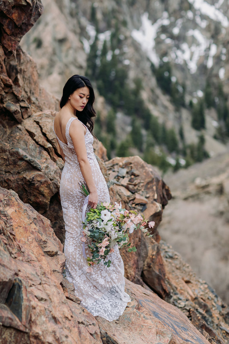 big cottonwood canyon mountain bridals utah wedding photographer
