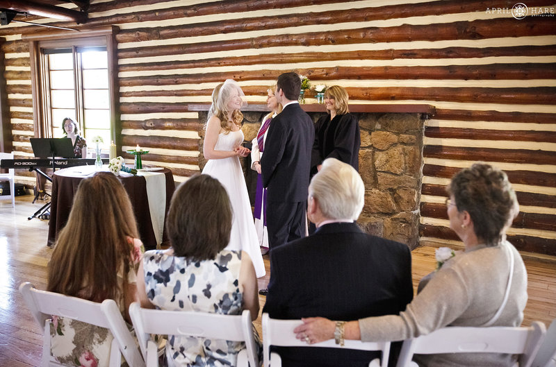 Indoor wedding ceremony The Inn at Hudson Gardens