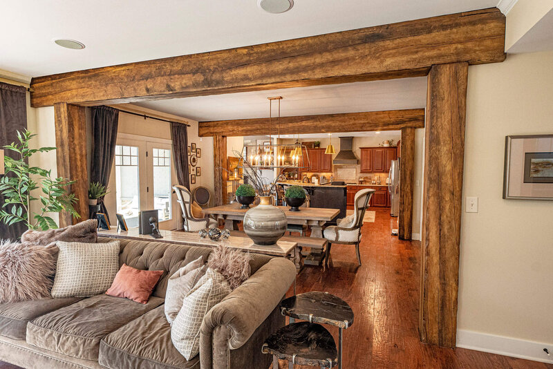 Wood Beams in Living Room