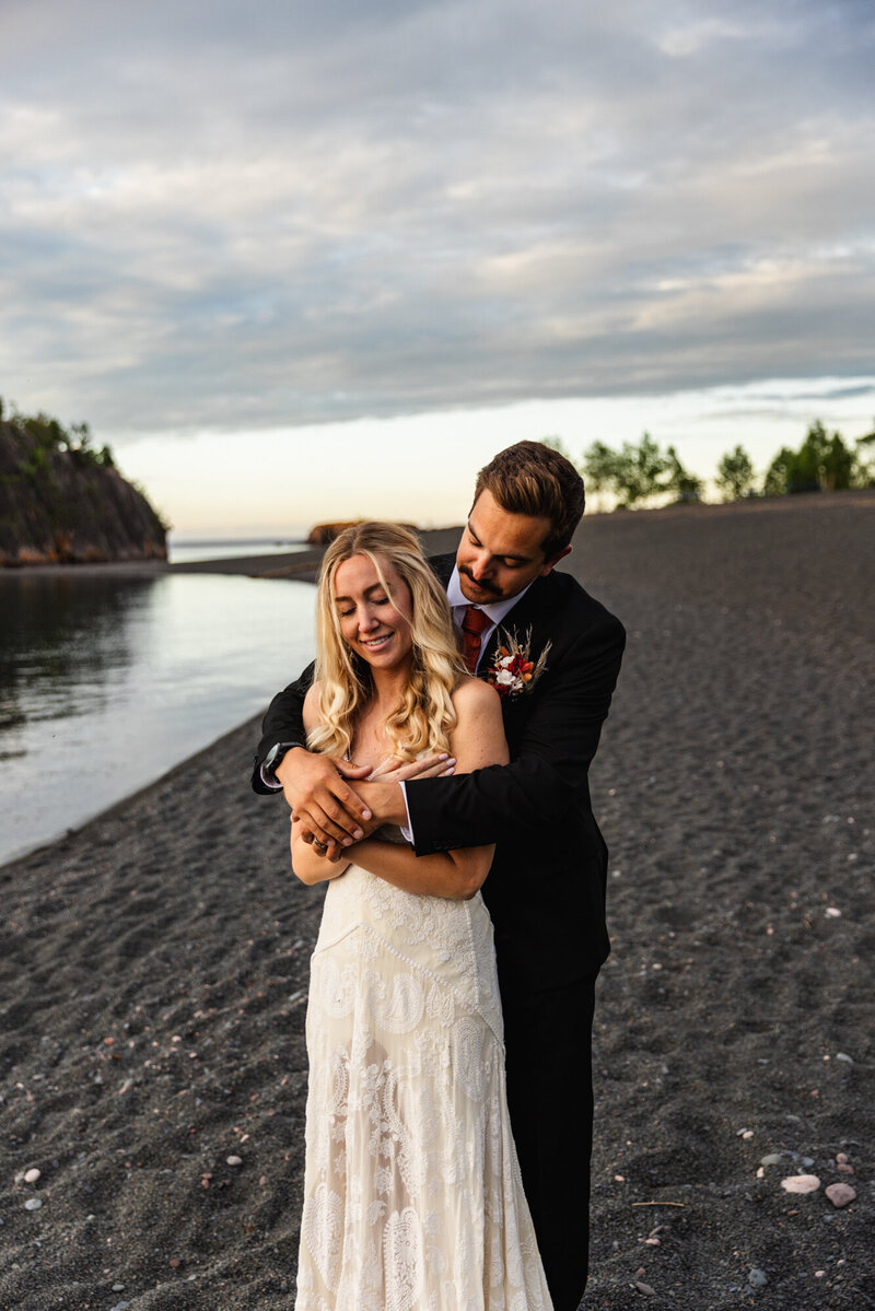 Brad+Sara - Black Beach Adventure Wedding - Silver Bay, MN-77