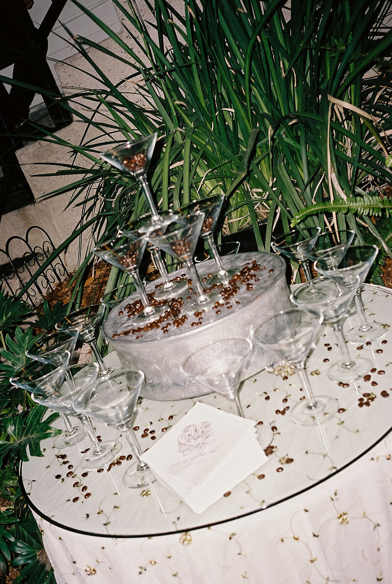 Espresso martini tower styled at Sepulveda Home, coordinated by Beyond the Event and photographed by Maelani Janel Photo.