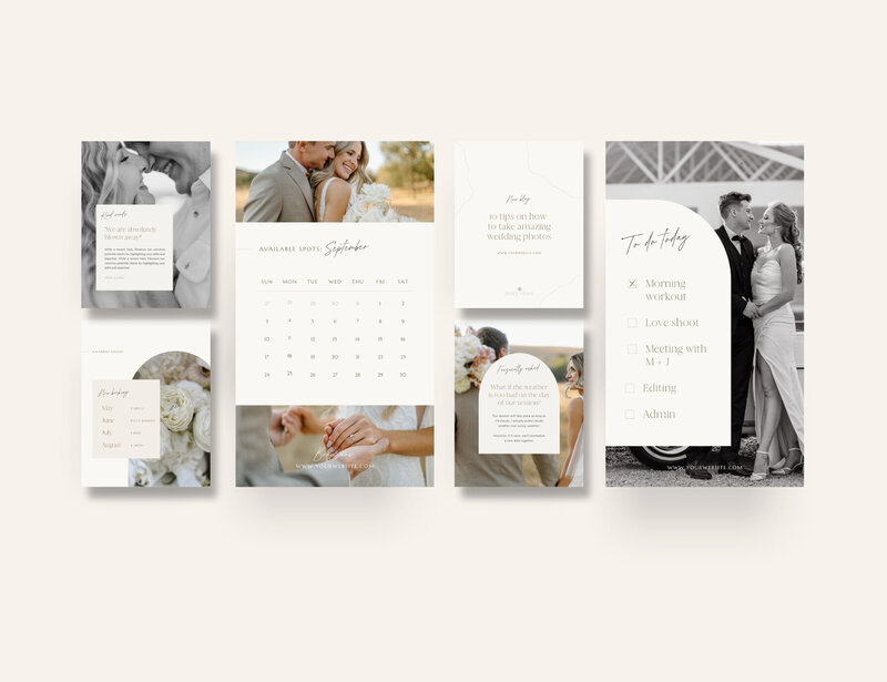 Neutral Instagram templates for photographers Ivory Vines 2