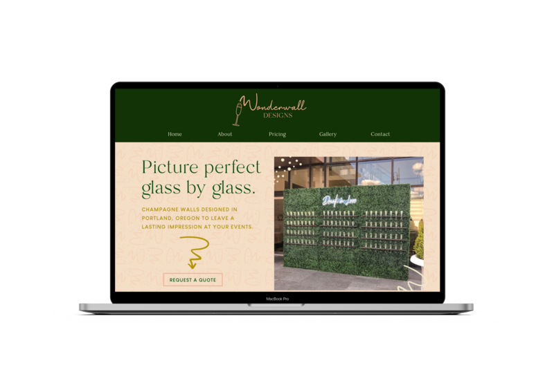 Website design for champagne wall company