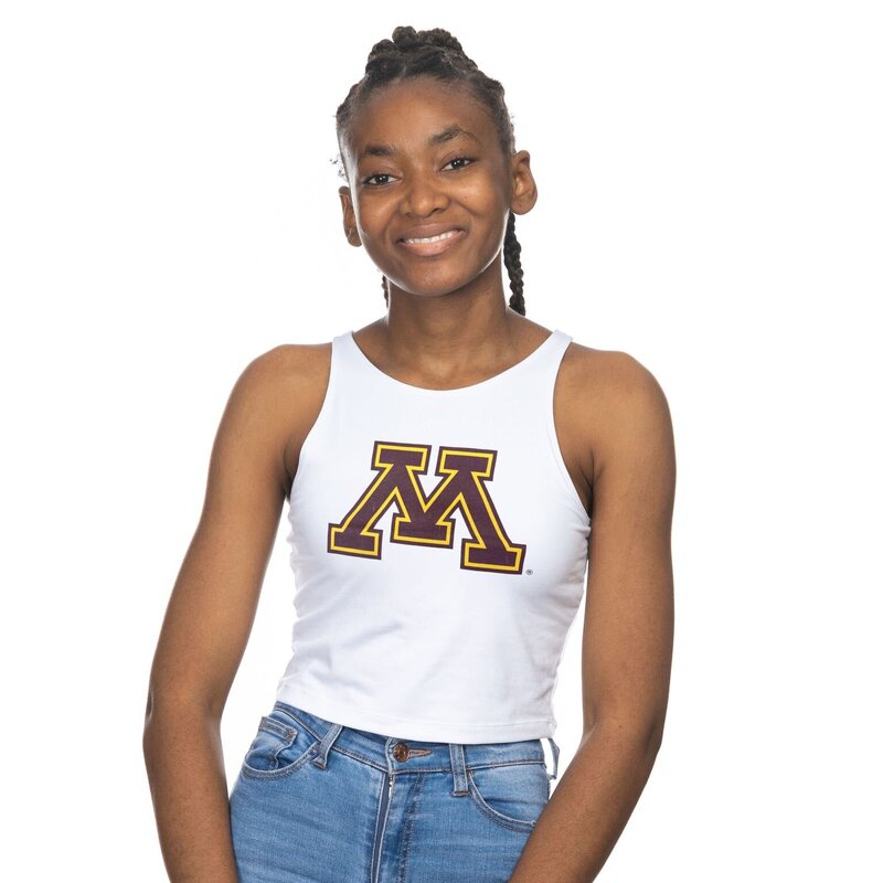 Minnesota White Tank Top with Letter M