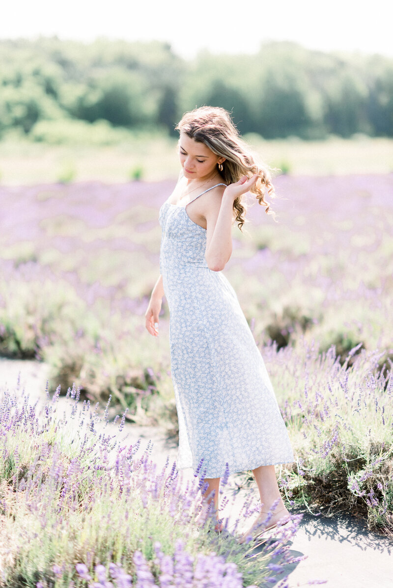 lavender field senior portraits in traverse city michigan