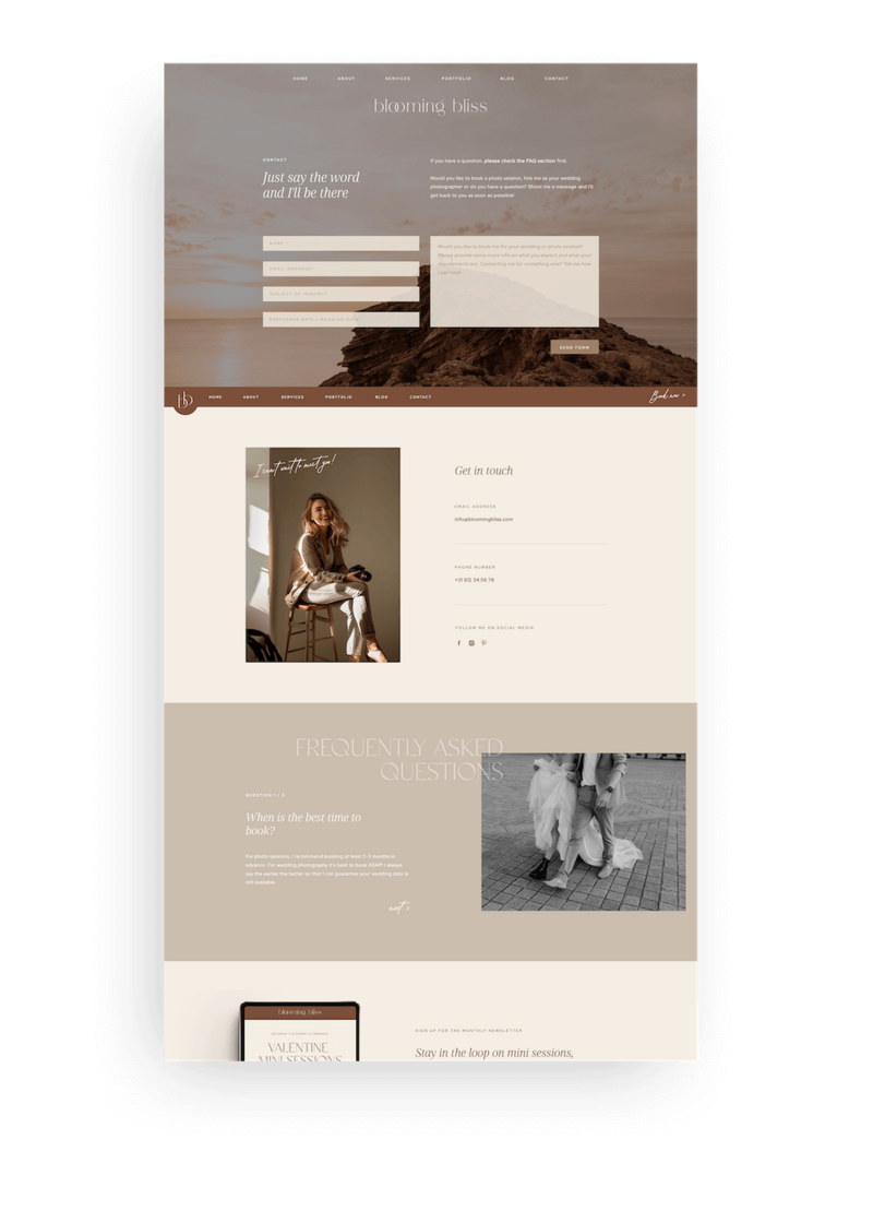 Minimal Showit website template for photographers