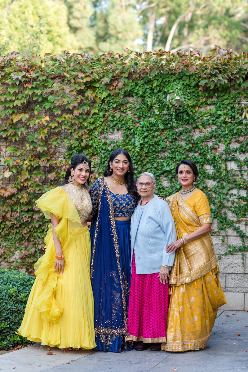 Family portrait during engagement party at Brea Community Center
