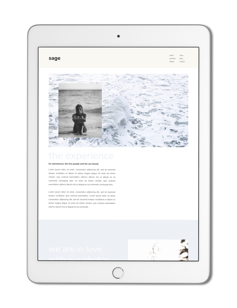 The Roar Showit Web Design Creative Website Business Template Ipad Sage 3