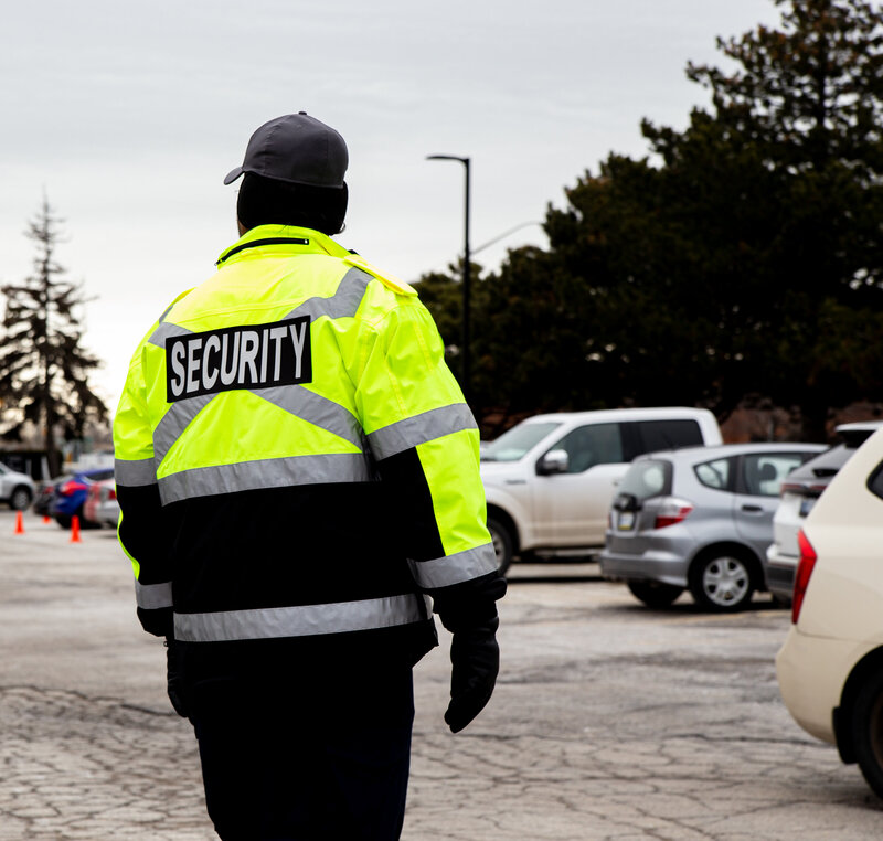 rear-view-of-a-security-guard-watching-over-the-pa-2023-11-27-05-08-41-utc