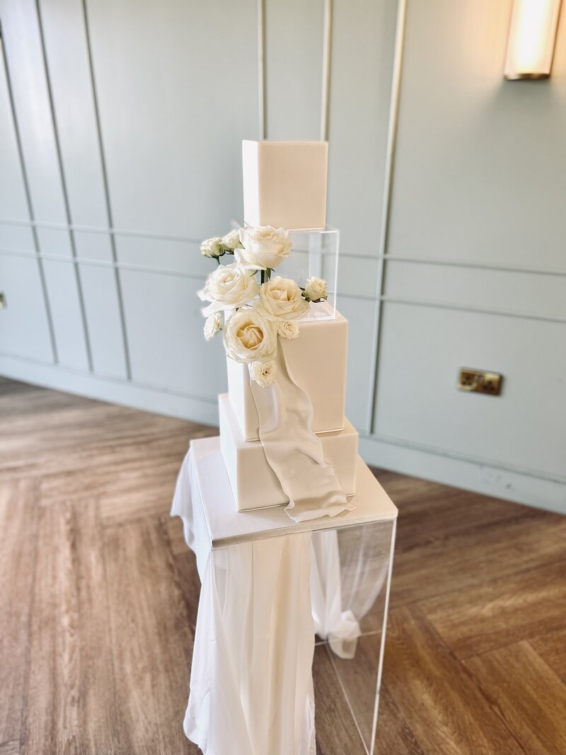 3 tier glitter wedding cake and dessert table, Nottingham, East Midlands