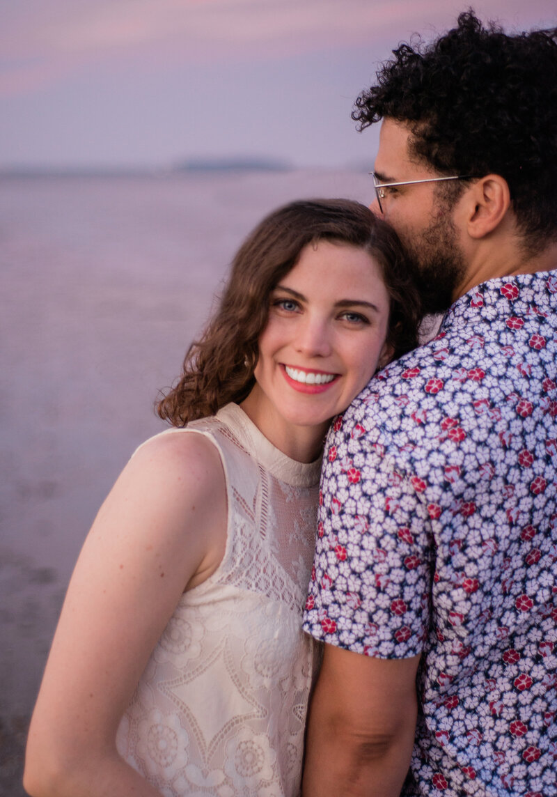 Couple on the beach at sunset