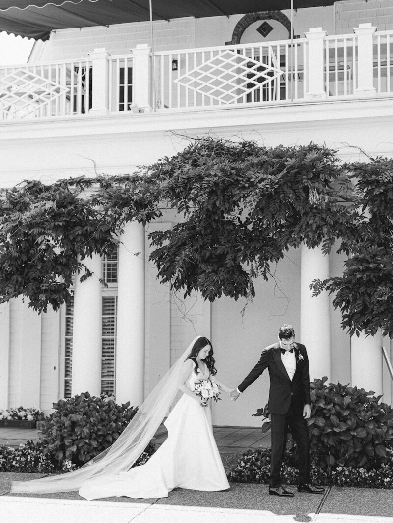 bride and groom at a waverley country club wedding