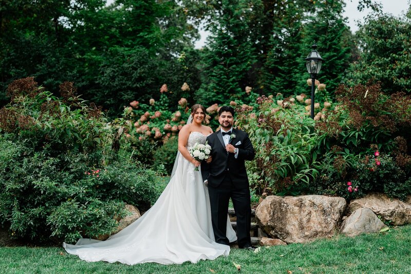 Bride and groom embracing each other