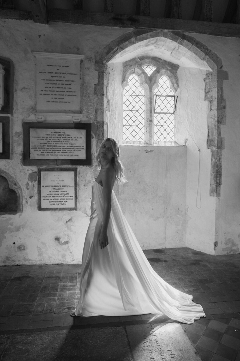 Destin Silk Wedding Gown With Chapel Train (4)
