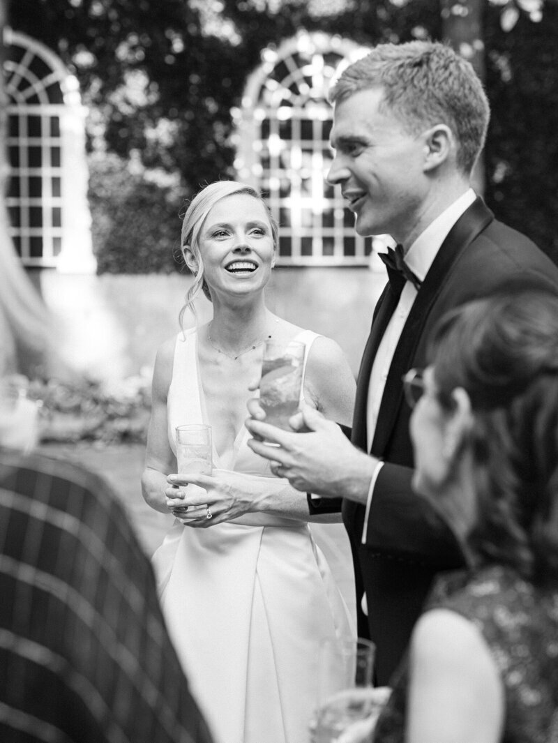 couple laughing at wedding taken by dc film wedding photographer