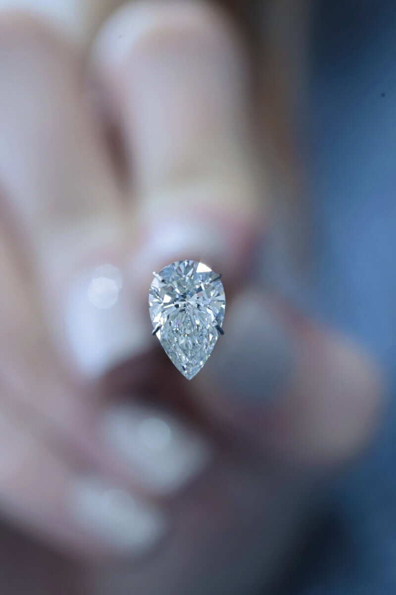 pear cut lab grown diamond