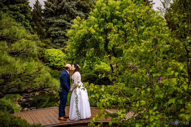 Shofu-En Japanese Garden Wedding Photo of a rainy day in Denver