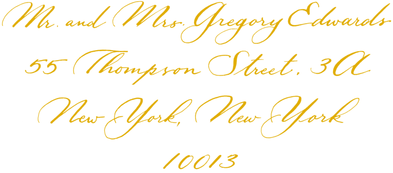 Newport Calligraphy Style- Mustard Yellow