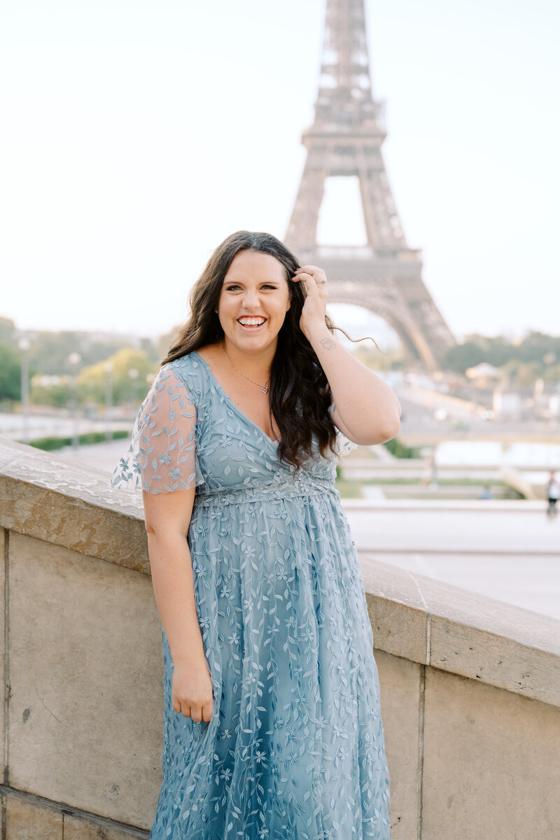 Wedding Photographer in blue dress