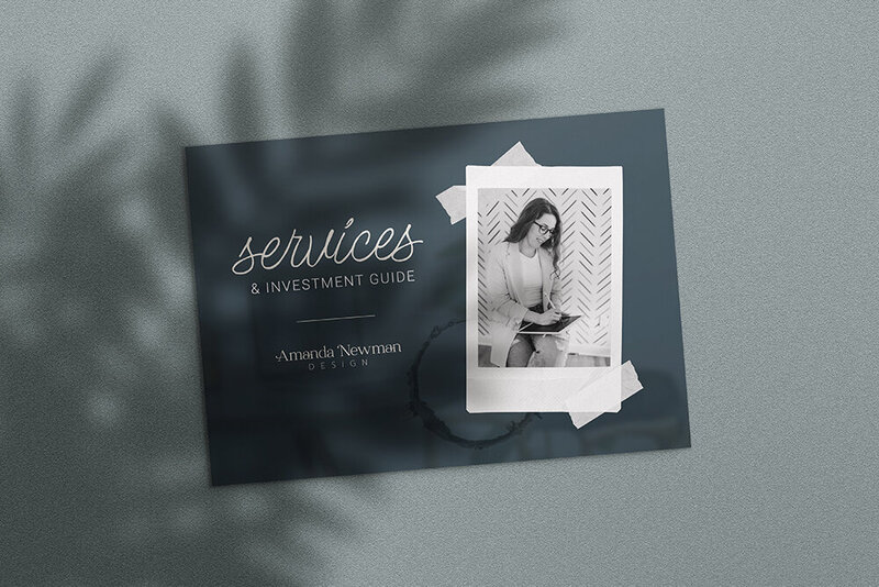 Amanda Newman Design Service and Investment Guide Cover image on background with shadow.