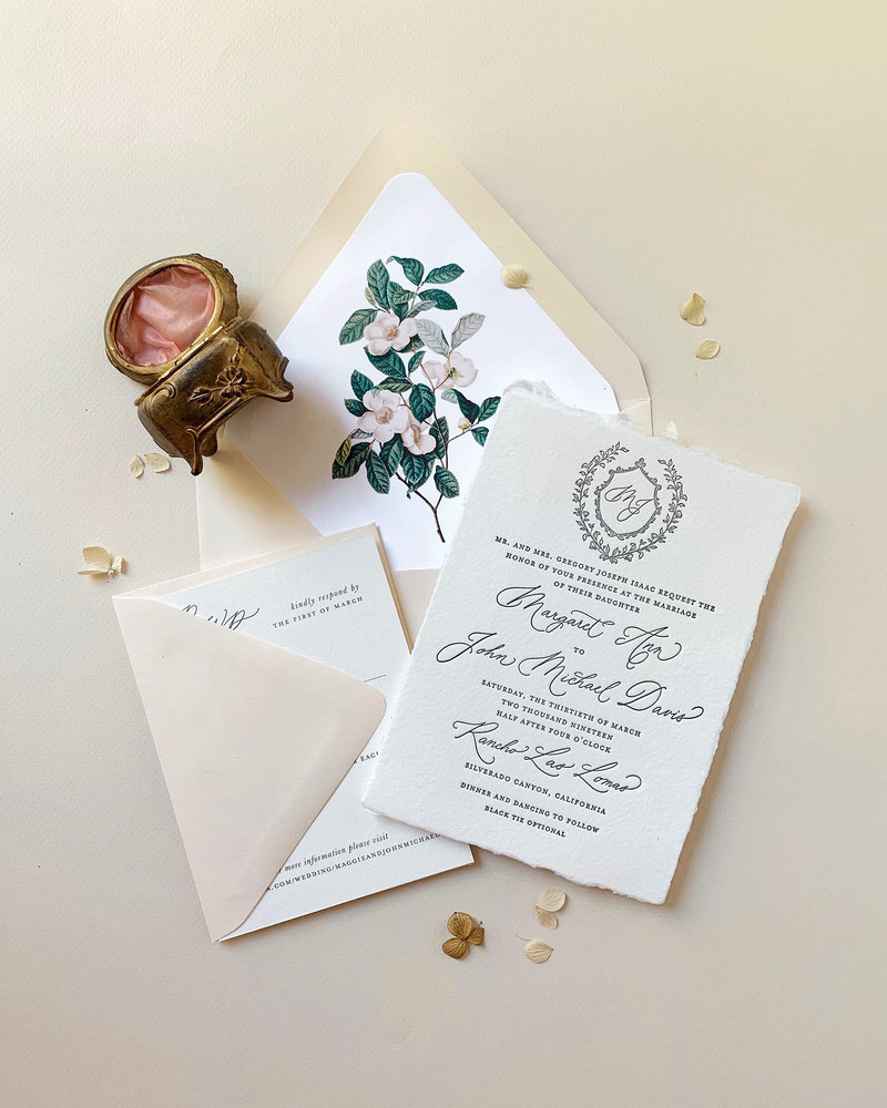 romantic and timeless invitations by Dominique Alba