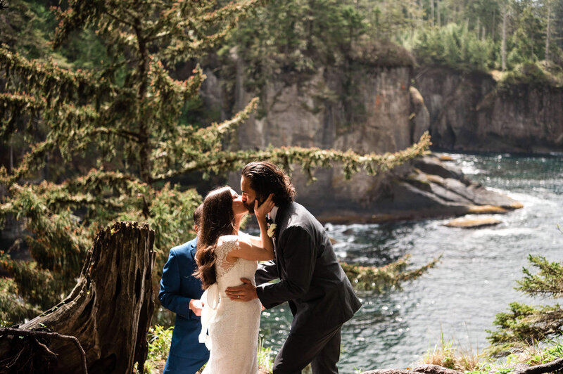 Bride and Groom on their wedding day in Washington State.