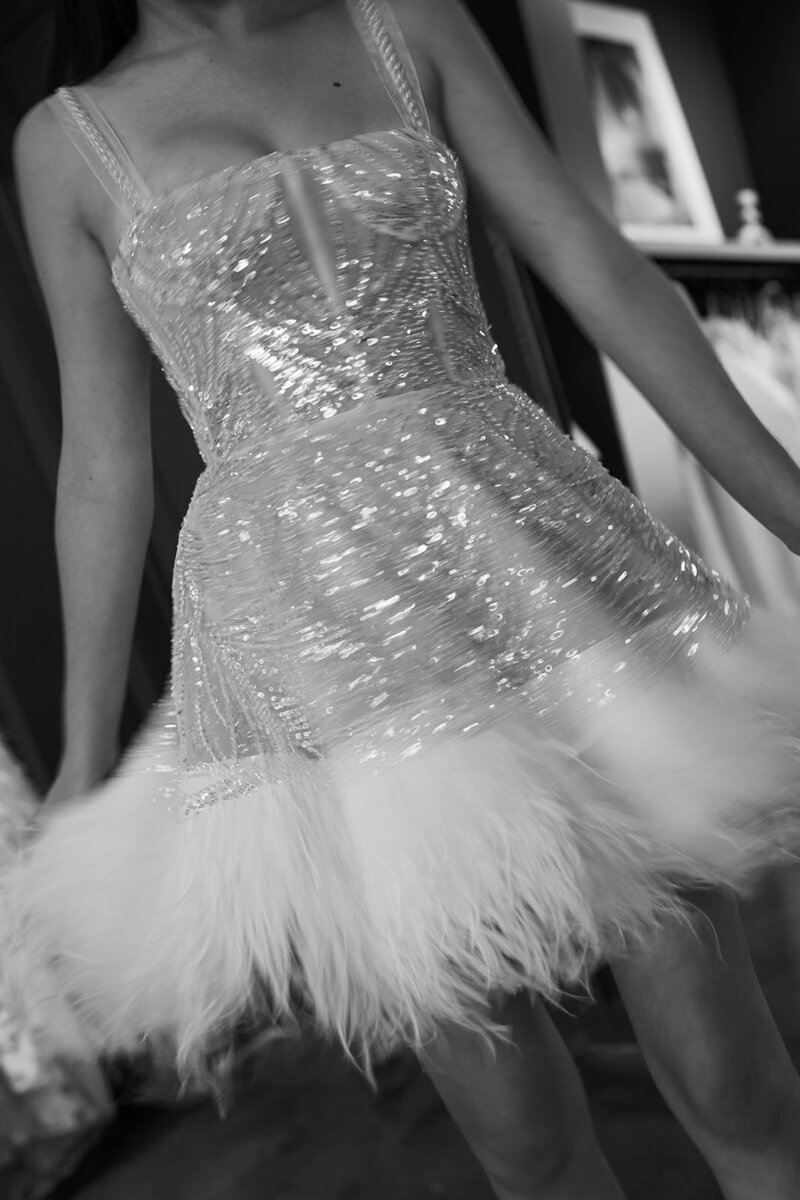 flowing white wedding dress