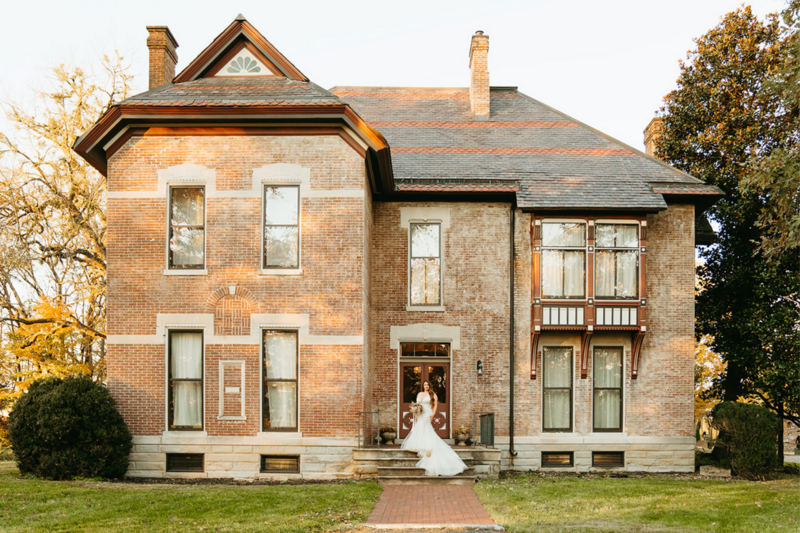 Historic Kentucky Wedding Venue - Heartland of Versailles - Bride on Front Porch