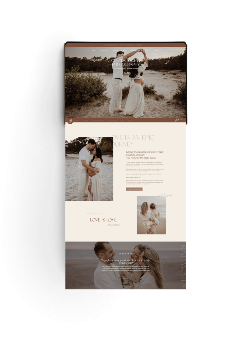 Chanel Fotografie website Showit