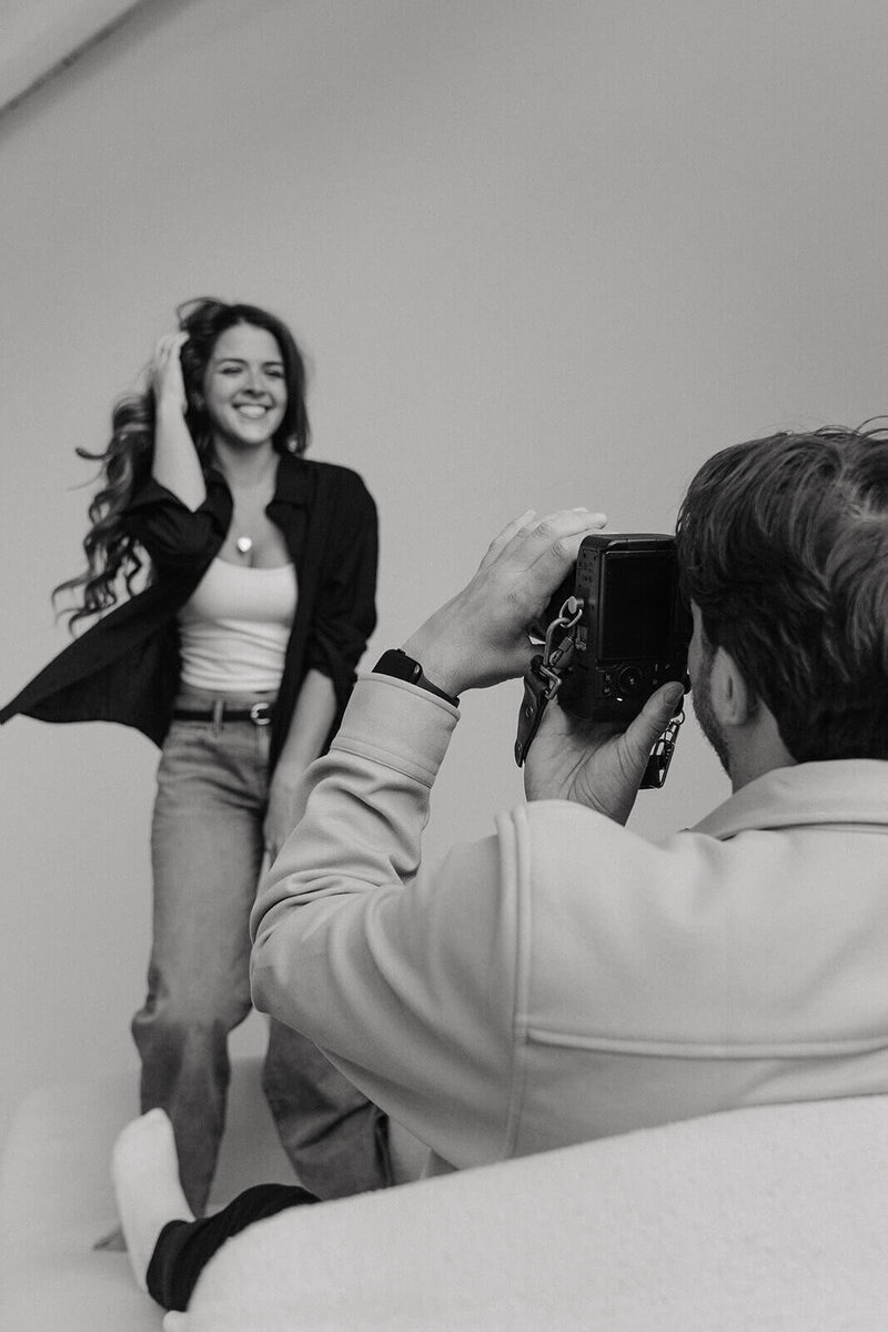 Minnesota wedding videographer takes picture of his photographer fiance